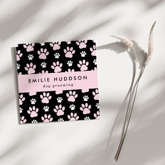 前足のパターン，犬のトリマー,ドッグウォーカー，ペットショップ スクエア名刺