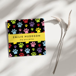 前足のパターン，犬のトリマー,ドッグウォーカー，ペットショップ スクエア名刺