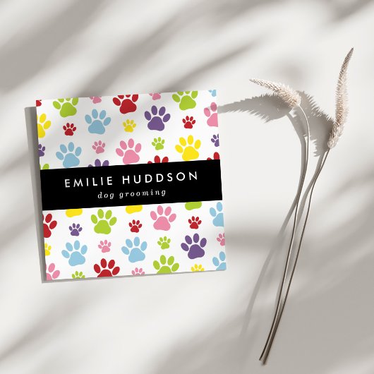 前足のパターン,犬のトリマー,ドッグウォーカー,ペットショップ スクエア名刺
