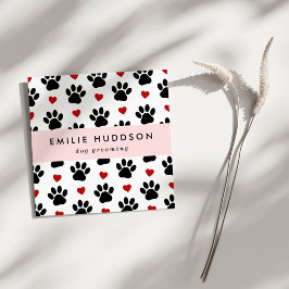 前足のパターン，犬のトリマー,ドッグウォーカー，ペットショップ スクエア名刺