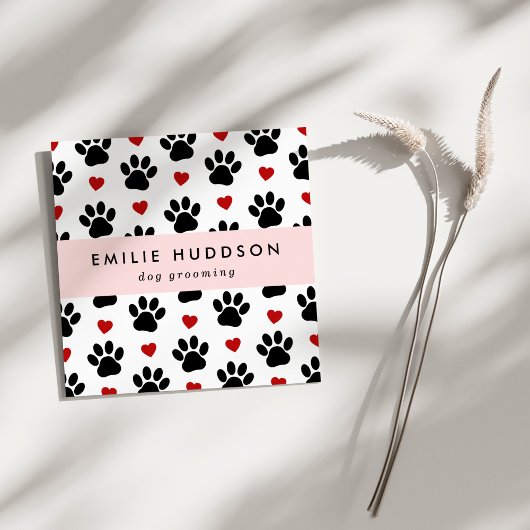 前足のパターン，犬のトリマー,ドッグウォーカー，ペットショップ スクエア名刺