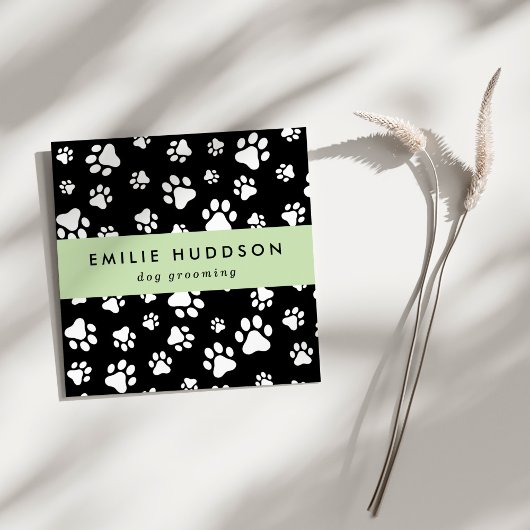 前足のパターン，犬のトリマー,ドッグウォーカー，ペットショップ スクエア名刺