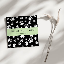 前足のパターン，犬のトリマー,ドッグウォーカー，ペットショップ スクエア名刺