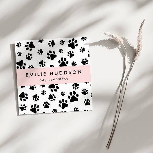 前足のパターン，犬のトリマー,ドッグウォーカー，ペットショップ スクエア名刺