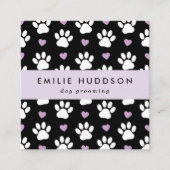 前足のパターン，犬のトリマー,ドッグウォーカー，ペットショップ スクエア名刺 (正面)