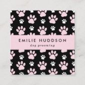 前足のパターン，犬のトリマー,ドッグウォーカー，ペットショップ スクエア名刺 (正面)