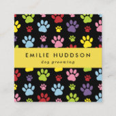 前足のパターン,犬のトリマー,ドッグウォーカー,ペットショップ スクエア名刺 (正面)