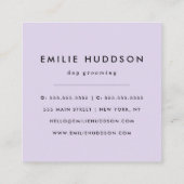 前足のパターン，犬のトリマー,ドッグウォーカー，ペットショップ スクエア名刺 (裏面)
