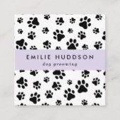 前足のパターン，犬のトリマー,ドッグウォーカー，ペットショップ スクエア名刺 (正面)