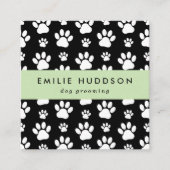 前足のパターン,犬のトリマー,ドッグウォーカー,ペットショップ スクエア名刺 (正面)