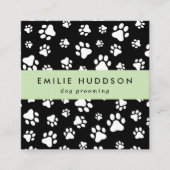 前足のパターン，犬のトリマー,ドッグウォーカー，ペットショップ スクエア名刺 (正面)