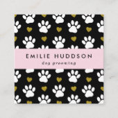 前足のパターン，犬のトリマー,ドッグウォーカー，ペットショップ スクエア名刺 (正面)