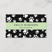 前足のパターン,犬のトリマー,ドッグウォーカー,ペットショップ 名刺 (正面)