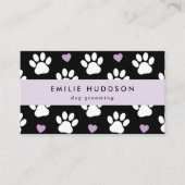 前足のパターン,犬のトリマー,ドッグウォーカー,ペットショップ 名刺 (正面)