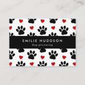 前足のパターン，犬のトリマー,ドッグウォーカー，ペットショップ 名刺 (正面)