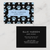 前足のパターン，犬のトリマー,ドッグウォーカー，ペットショップ 名刺 (正面/裏面)