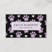 前足のパターン,犬のトリマー,ドッグウォーカー,ペットショップ 名刺 (正面)