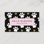 前足のパターン，犬のトリマー,ドッグウォーカー，ペットショップ 名刺 (正面)