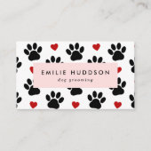 前足のパターン，犬のトリマー,ドッグウォーカー，ペットショップ 名刺 (正面)