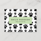 前足のパターン,犬のトリマー,ドッグウォーカー,ペットショップ 名刺 (正面)