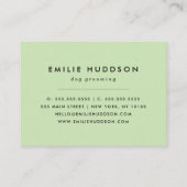 前足のパターン,犬のトリマー,ドッグウォーカー,ペットショップ 名刺 (裏面)