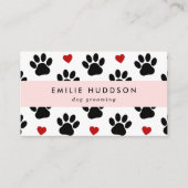 前足のパターン，犬のトリマー,ドッグウォーカー，ペットショップ 名刺 (正面)