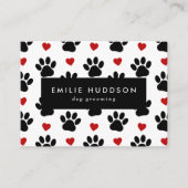 前足のパターン,犬のトリマー,ドッグウォーカー,ペットショップ 名刺 (正面)