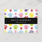 前足のパターン,犬のトリマー,ドッグウォーカー,ペットショップ 名刺 (正面)