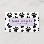 前足のパターン,犬のトリマー,ドッグウォーカー,ペットショップ 名刺 (正面)