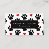 前足のパターン，犬のトリマー,ドッグウォーカー，ペットショップ 名刺 (正面)