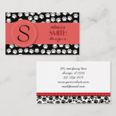 前足のパターン，犬のトリマー,ドッグウォーカー，ペットショップ 名刺 (正面/裏面)