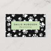 前足のパターン，犬のトリマー,ドッグウォーカー，ペットショップ 名刺 (正面)
