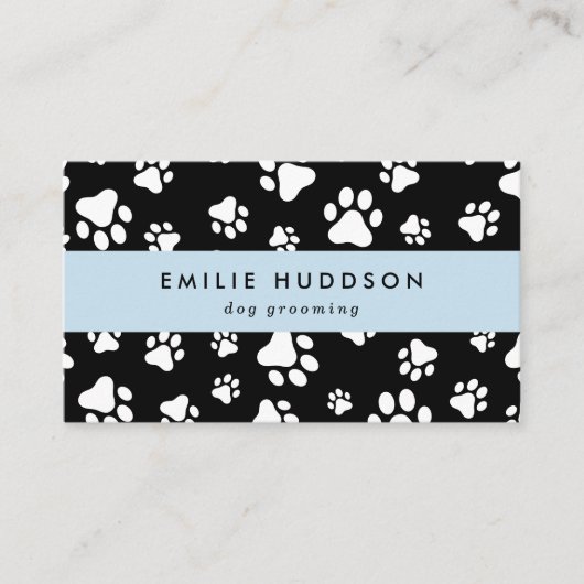前足のパターン,犬のトリマー,ドッグウォーカー,ペットショップ 名刺 (正面)