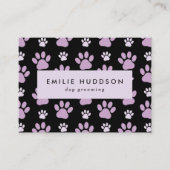 前足のパターン,犬のトリマー,ドッグウォーカー,ペットショップ 名刺 (正面)