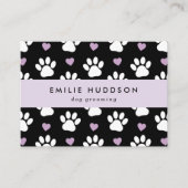 前足のパターン，犬のトリマー,ドッグウォーカー，ペットショップ 名刺 (正面)