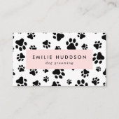 前足のパターン,犬のトリマー,ドッグウォーカー,ペットショップ 名刺 (正面)