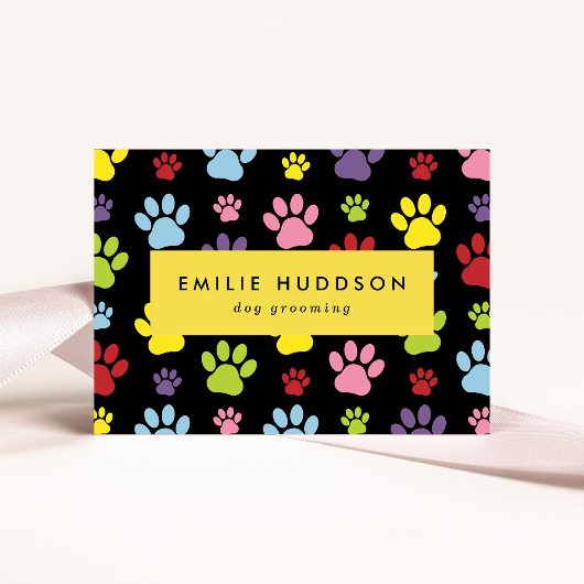 前足のパターン,犬のトリマー,ドッグウォーカー,ペットショップ 名刺