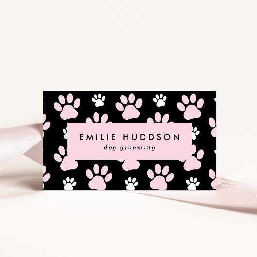 前足のパターン，犬のトリマー,ドッグウォーカー，ペットショップ 名刺