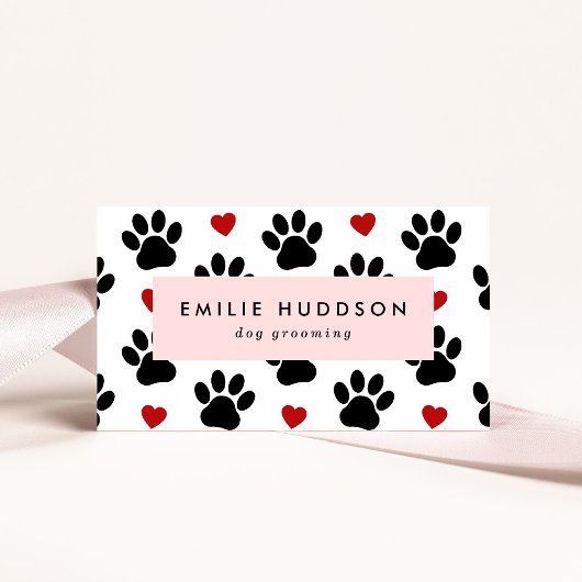 前足のパターン，犬のトリマー,ドッグウォーカー，ペットショップ 名刺