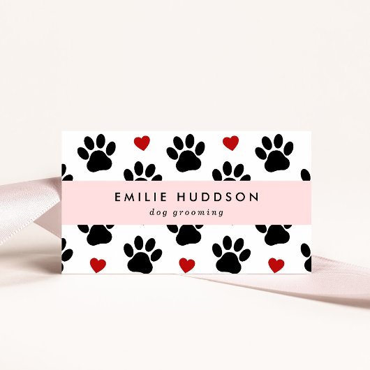 前足のパターン，犬のトリマー,ドッグウォーカー，ペットショップ 名刺