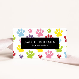 前足のパターン，犬のトリマー,ドッグウォーカー，ペットショップ 名刺