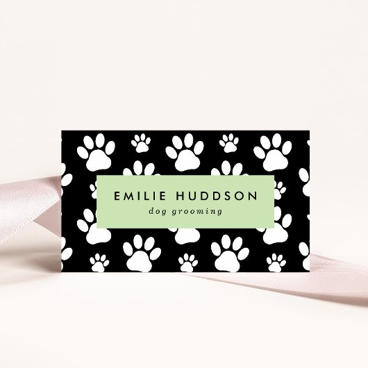 前足のパターン，犬のトリマー,ドッグウォーカー，ペットショップ 名刺