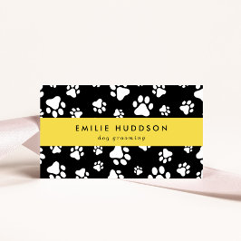 前足のパターン，犬のトリマー,ドッグウォーカー，ペットショップ 名刺