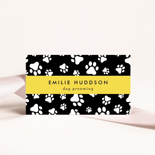 前足のパターン，犬のトリマー,ドッグウォーカー，ペットショップ 名刺