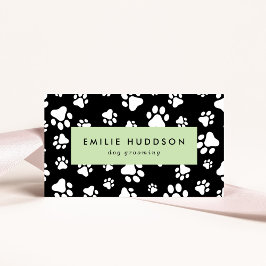 前足のパターン，犬のトリマー,ドッグウォーカー，ペットショップ 名刺