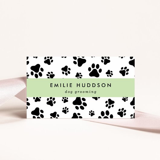 前足のパターン，犬のトリマー,ドッグウォーカー，ペットショップ 名刺
