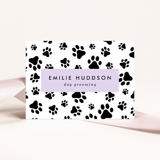 前足のパターン，犬のトリマー,ドッグウォーカー，ペットショップ 名刺