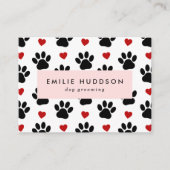 前足のパターン，犬のトリマー,ドッグウォーカー，ペットショップ 名刺 (正面)