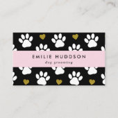 前足のパターン,犬のトリマー,ドッグウォーカー,ペットショップ 名刺 (正面)