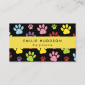 前足のパターン，犬のトリマー,ドッグウォーカー，ペットショップ 名刺 (正面)